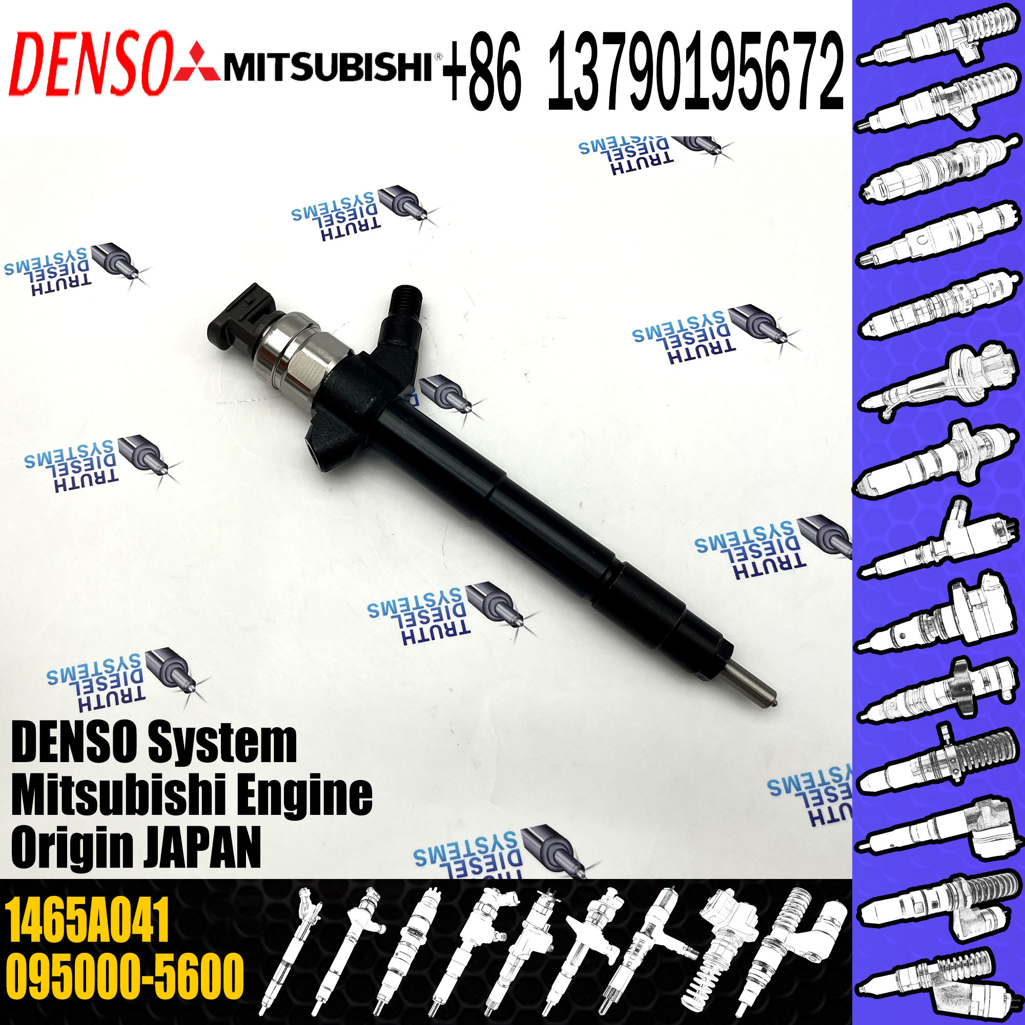 Injector 4D56 common rail injector 095000-5600 1465A041 for Hyundai for Mitsubishi 4D56 engine