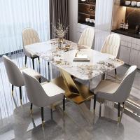 Buy cheap Luxury 8 Seater White Marble Rectangle Dining Table Height 0.78m product