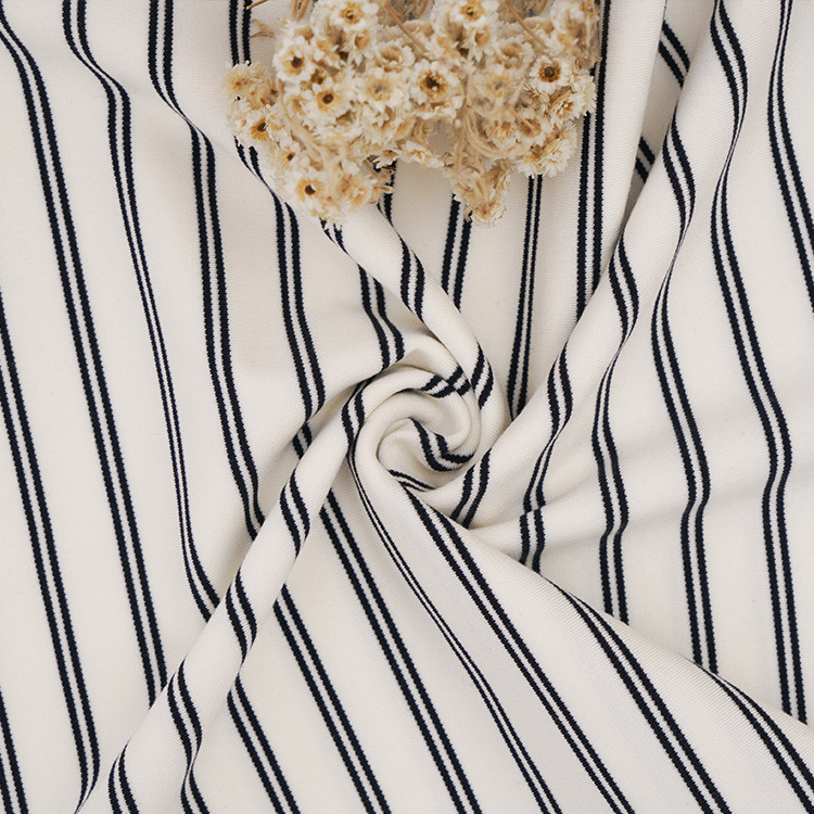 High Elasticity Striped Knit Fabric