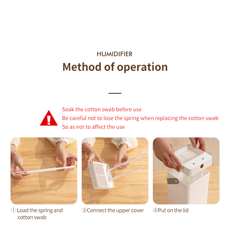 HOMEFISH Desktop 3L Double Spray Portable Ultrasonic Air Humidifiers For Office