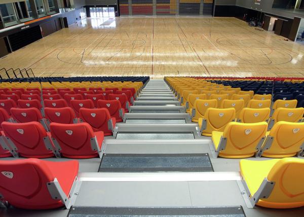 Economic Telescopic Tribunes / Retractable Theater Seating With Nose Mounting