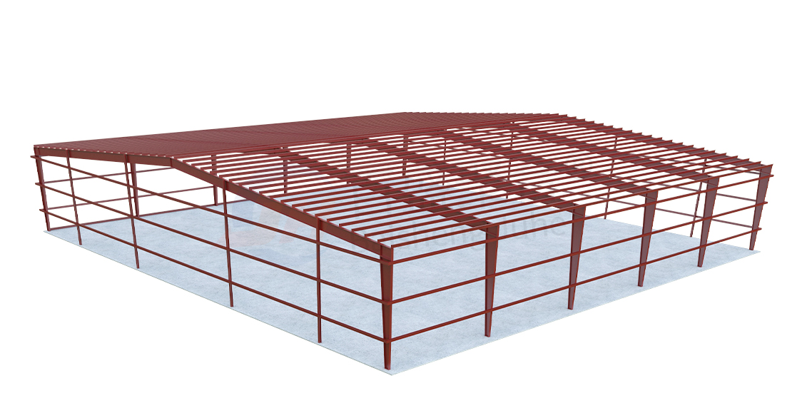 Prefab Metal Space Frame Q235 Q355B Grade Customized Steel Structure Workshops Factories