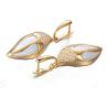 Buy cheap Hot Sale 18K Yellow Daimonds White Agate Drop Dangle Earrings for Women Gift ( GDE024) from wholesalers