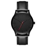 Matte Mens Stainless Steel Black Watch Leather Band Thickness 7m