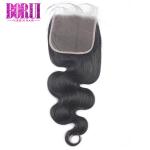 10A Grade Brazilian Virgin Human Hair With Lace Closure No Shedding BORUI