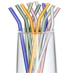 Reusable Glass Straws Multiple Colored Borosilicate Glass Drinking Straws
