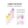 Buy cheap 3.5g Plastic Transparent cylindrical Frosted bottle with Purple/pink/yellow/orange cap for empty lipstick tube from wholesalers