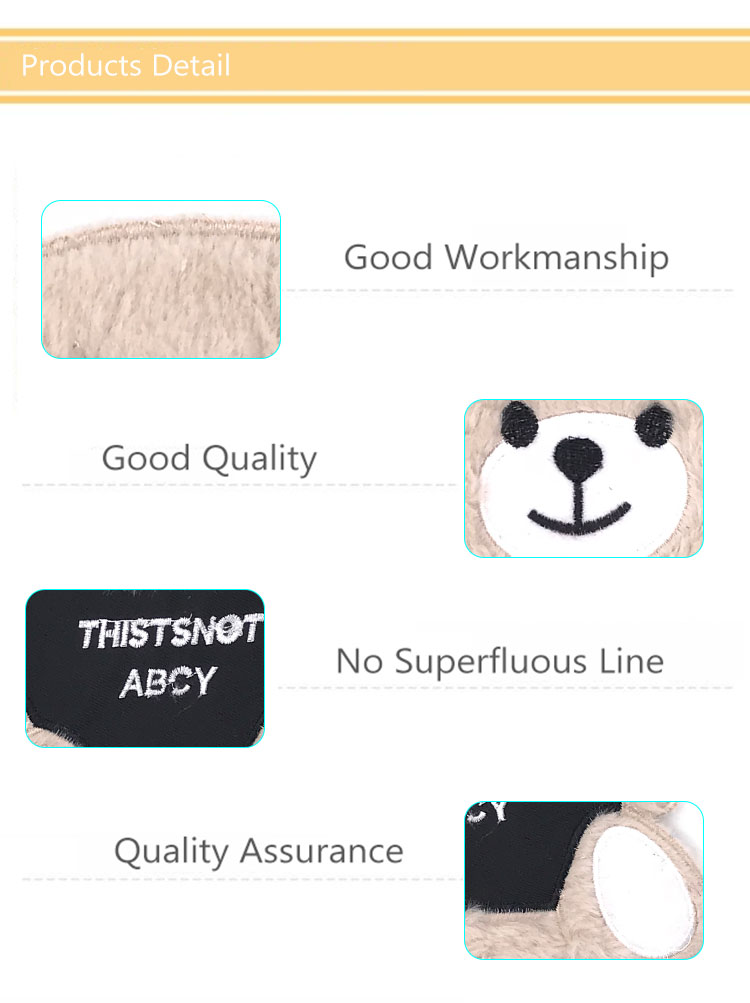 Custom Logo Eco Friendly Teddy Bear Patch , Cartoon Sew On Patches For Kids Blouse