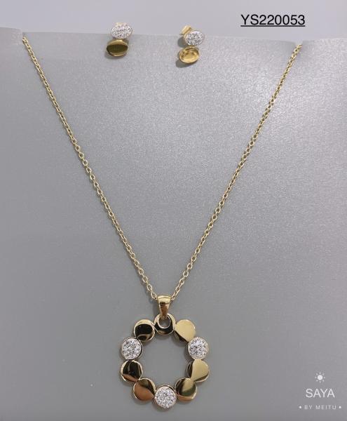 Buy cheap Custom Stainless Steel Jewelry Set Gold Necklace And Earring Set from wholesalers