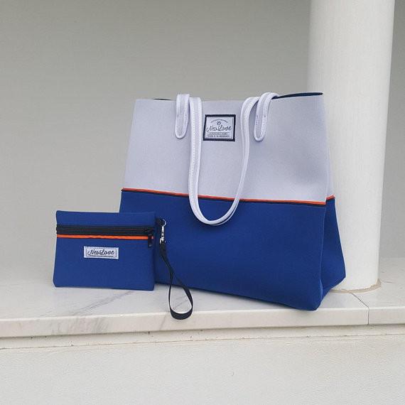 Buy cheap Tote bag ,Greek Island neoprene beach bag, travel pouch and tote bag with purse, summer bag, tote bag,vegan fashion from wholesalers