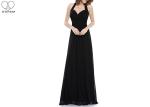 Hanging Neck Wedding Bridesmaid Dresses , Colorful Chiffon Pleated Ball Gown