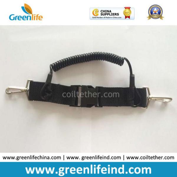 Buy cheap Black Bungee Spiral Cord Lanyard with Heavy Webbing Safety Belt from wholesalers