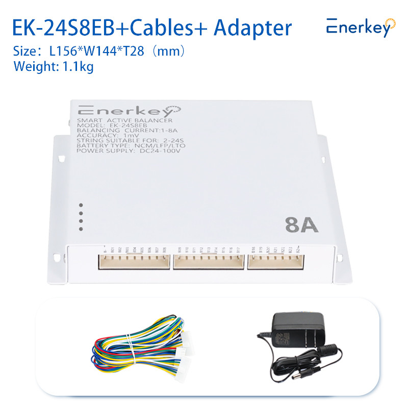 Enerkey 2S-24S 8A Smart Active Balancer 48v Smart Battery Equalizer For RV Energy Storage