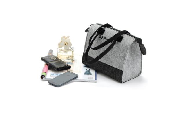 Buy cheap Custom Logo Grey Wool Felt Bags 23*21*13 Cm Shockproof And Simple Design from wholesalers