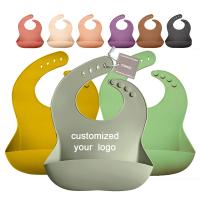 Buy cheap Antibacterial Toddler silicone scoop bib Waterproof Feeding Bibs With Crumb product
