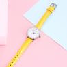 Buy cheap 1.25 Inch Yellow Leather Strap Watch Ladies Quartz Waterproof from wholesalers
