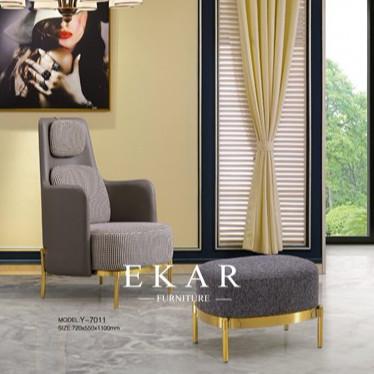 Buy cheap Modern Deluxe Different Design Metal Frame Luxury Leisure Fabric Leather Lounge Arm Chair from wholesalers