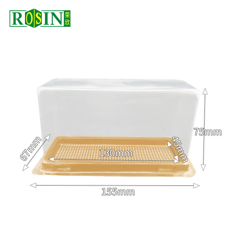 Rectangle Plastic Bakery Packaging Disposable Cheese Cake Container With Lid