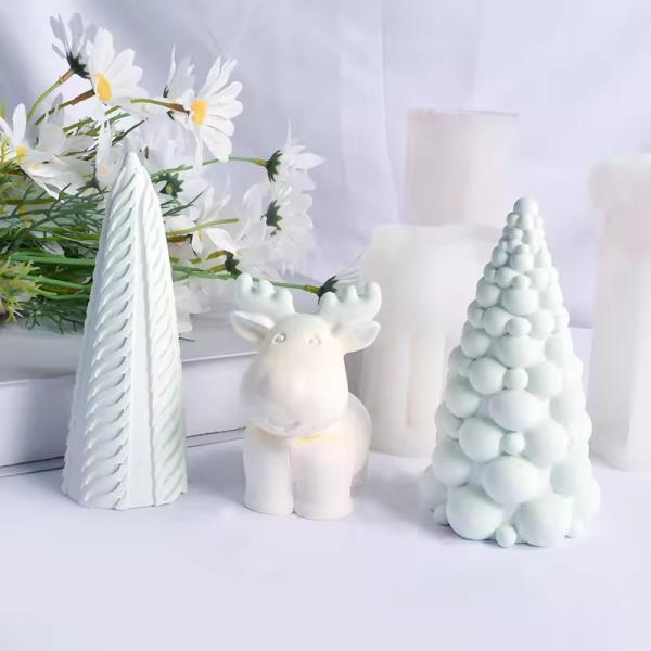 Buy cheap DIY Aromatherapy Candles Wax Plaster Clay Decoration Bubble Christmas Tree Eik Deer Shape For Candle Making from wholesalers