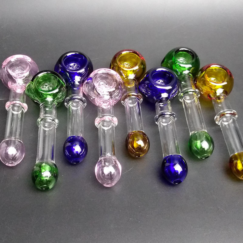 High End Pyrex Glass Hand Pipe Colorful Design With Filters Screen