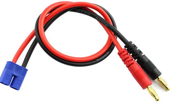 Quality 14awg 30cm RC Charger Leads 4mm Banana Male Plugs To EC3 Male Connector Adapter for sale