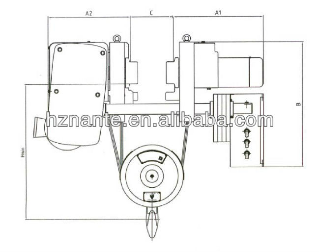 I Or H beam Low Headroom Hoist For Material Handling With Refined Structure
