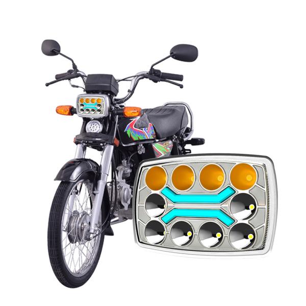 IP67 Yellow White High Beam White Low Beam DRL Motorcycle LED Headlight Semi
