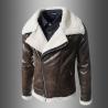 Buy cheap Fashion Winter Sheepskin Lined Leather Jacket , Mens Faux Leather Aviator Jacket from wholesalers