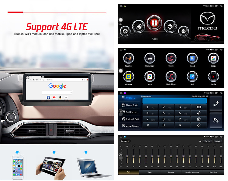 Mazda Car stereo for Mazda CX9 with dual system 10.25inch screen support built-in 360 panorama camera