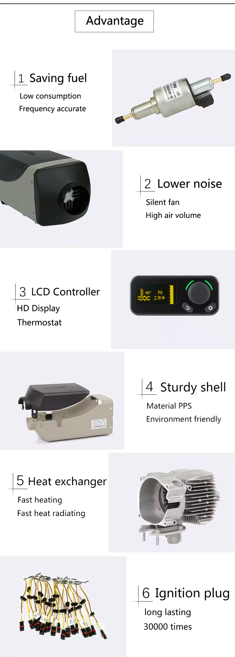 JP 2.2kw Diesel Heater 12V 24V Diesel Parking Heater for RV Bus Car Boats