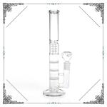 Triple Honeycomb Percolator Hookah Bongs 12 Inch Clear Straight Tube Glass