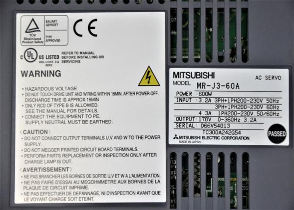 Buy cheap MITSUBISHI 600W Servo Amplifier MR-J3 Series MR-J3-60A AC Driver from wholesalers