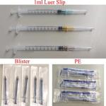 Three Parts Vacccine 1 Ml Luer Slip Syringe Plastic Medical Disposable
