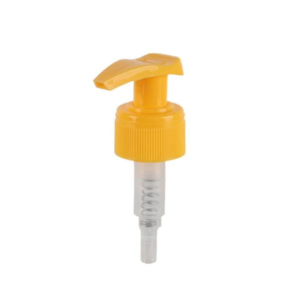 Buy cheap Yellow Left Right Lock Pump 28/410 PP Plastic Lotion Pump Dispenser Customizable from wholesalers