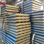 blue corrugated A grade fire rating 50mm rock wool roof panel for warehouse