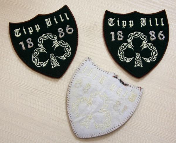 Buy cheap Brown RPET Personalised Embroidered Badges Logo Shape Personized from wholesalers