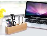 Carbonized bamboo phone stand with a Pen holder for iphoneX 6splus for samsung
