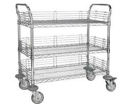Buy cheap 3 Tier Electrostatic Discharge Chrome Wire Shelving Trolley For ESD Industry from wholesalers
