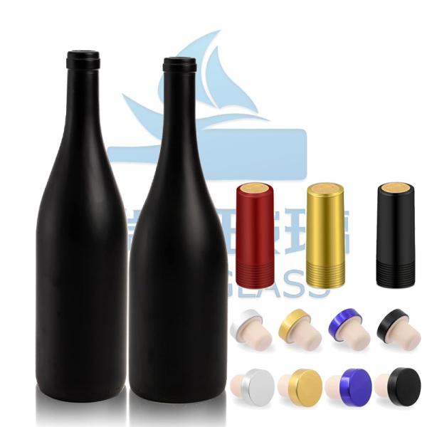 Buy cheap 500ml 700ml Matte Black Glass Wine Bottle Liquor Bottle Spirits with Super Flint Glass from wholesalers