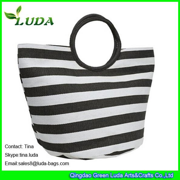 Buy cheap LUDA cute beach tote bags striped paper straw hobo bag handbags from wholesalers