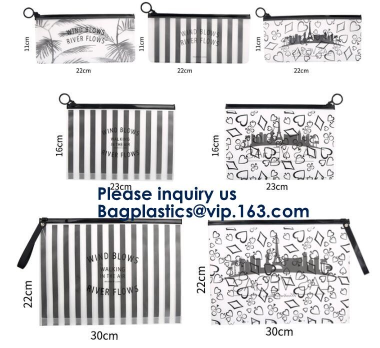 Transparent Pvc Slider Zipper Bag With Blue Side Gusset,Bottom Gusset Cosmetic Pvc Slider Packaging Bag Bagease Bagplast