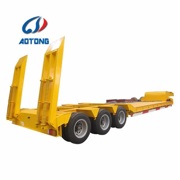 Buy cheap Mechanical/Air Suspension Low Flatbed Truck Trailer for Heavy Duty Equipment Transport from wholesalers