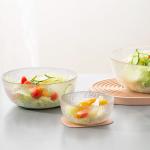 Clear Crystal Glass Kitchen Wares Prep Bowls 3 Piece Machine Made