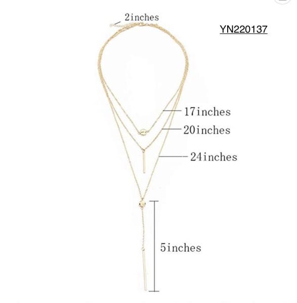 Buy cheap 40cm Luxury Stainless Steel Layered Necklace 3 Layer Gold Necklace For Wedding from wholesalers