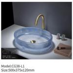 Round Crystal Clear Glass Basin Sink for Modern Hotel Bathroom Italy