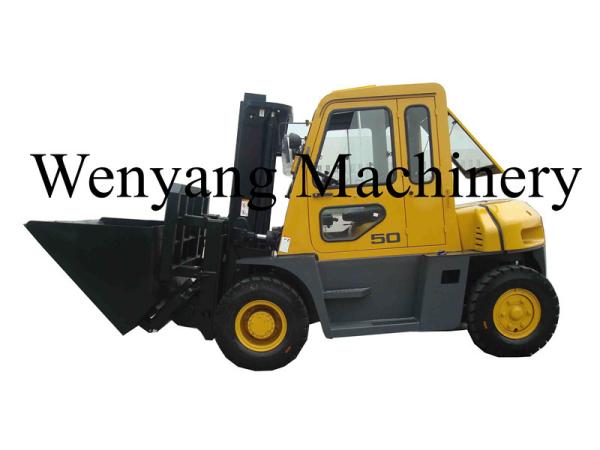 Buy cheap Yellow Diesel Operated Forklift Attachments Dumping Bucket Mounted With Cab from wholesalers