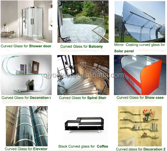 Top Grade Fine Polished Edge Tempered Curved Glass for Hall and Mall Applications