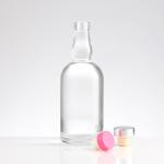 Custom Logo Empty Liquor Wine Glass Bottle 750 Ml with Wood Cork and Lead-free