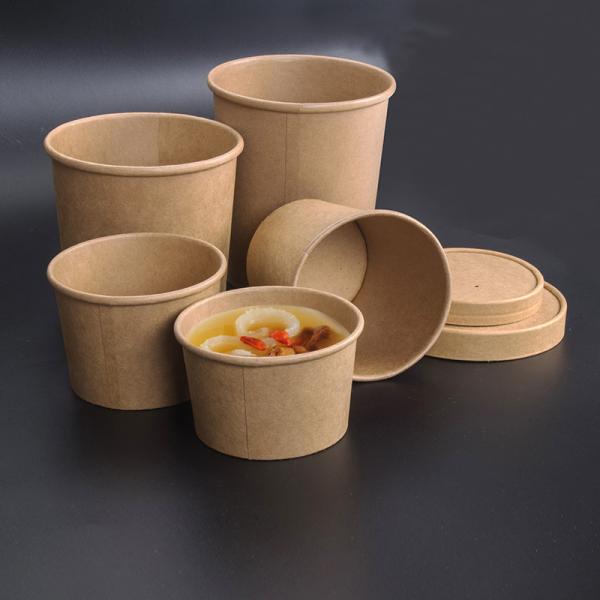 Buy cheap Customized Printed Food Container Multi-size Disposable Restaurant Rice 26oz Custom Kraft Brown Paper Bowl from wholesalers