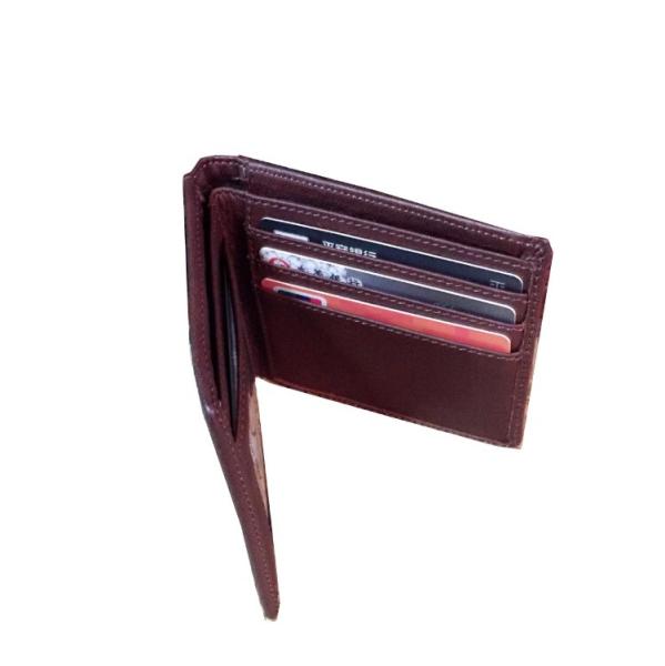Buy cheap pantone CMYK Mens PU Leather Wallet Genuine Cowhide Leather Vintage 11x9.5x1CM from wholesalers